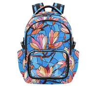 SyXIOP Blooming Magnolia Flower Glass Art Kids Clear Backpack Lightweight Casual Casual Backpack with Adjustable Strap for Kids Students, Age 7-18 mochilas de ninas para escuela