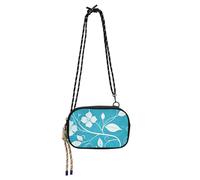 SyXIOP Blue and White Flowers and Leaves West Crossbody Purse Mens Beauty with Adjustable Strap Messenger Bag Crossbody For Hiking Traveling