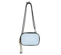 SyXIOP Blue Checkered Pattern Cross Body Bag for Womens Trendy with Adjustable Strap Over The Shoulder Purse Walk the dog