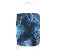 SyXIOP Blue Dinosaur Elastic Fabric Luggage Cover Scratchproof Carry on Suitcase Cover Luggage Protection Fit 18-32 Inch Luggage