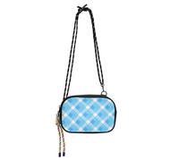 SyXIOP Blue Lozenge Rhomb Crystal Side Bag Crossbody for Mens Fashion with Adjustable Strap Small Shoulder Bags Have a meal