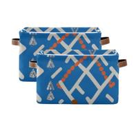 SyXIOP Bohemian Colorful Flowers storage baskets, foldable and waterproof baskets for organizing with sturdy handle stuff accessories for closet laundry room 2 pack