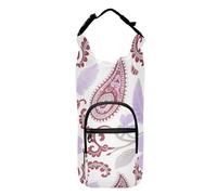 SyXIOP Boho Paisley Flower Bird Berry Red White Water Bottle Carriers durables Water Bottle Carrier for Walking 20/24/32/40oz for Adults Kids Walking Hiking Camping Travelling Bolso para Botella De