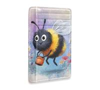 SyXIOP Bumble Bees Flowers Leather Men Wallet Slim