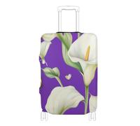 SyXIOP Calla Lily Flower Butterfly Purple Elastic Luggage Cover Protector Washable Suitcase Elastic Cover Suitcase Protector Fit 18-32 Inch Luggage