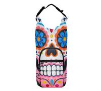 SyXIOP Carnival Flower Skull Sling Bag Water Bottle Water Bottle Holder Sling 20/24/32/40oz for Daily Walking Hiking and Other Outdoor Activities Bolsa para Botella De Agua