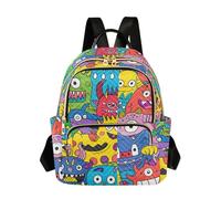 SyXIOP Cartoon Cute and Colorful Monsters 12.5 Inch waterproof shoulder travel backpack backpack diaper bag for ladies,teen girls
