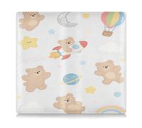 SyXIOP Cartoon Cute Brown Bear Pu Leather Registration and Insurance Card Holder Document Wallet for Essential Document, Driver License, Cards