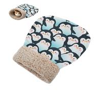 SyXIOP Cartoon Cute Penguin Blue Black Bed Sleeping Bag for Cat for Indoor Cats and Mini Dogs Kittens' Sack Cold Weather Cozy durables Self-Warming