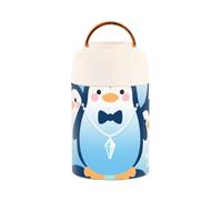 SyXIOP Cartoon Cute Penguin Blue Stainless Steel Vacuum Insulated Insulated Lunch Box with Spoon for Girls Overnight Oat 17 oz