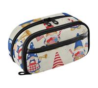 SyXIOP Cartoon Dwarves Independence Day Expandable Stationery Organizer Big Capacity Waterproof Pencil Case for College Student Teen Adults utiles escolares para