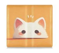 SyXIOP Cartoon Kitten Cute Premium Leather Car Insurance and Registration Card Holder Glove Box Compartment Organizer for Essential Document, Driver License, Cards