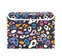SyXIOP Cheetah Colorful foldable 40 L storage bins under bed with handles Decorative containers for kids Christmas for Closet and Laundry Storage 42x32x30cm
