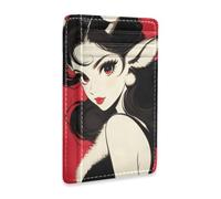 SyXIOP Cherry Red Reindeer Anime Girl Leather Men's Wallet Slim
