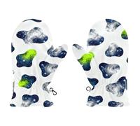 SyXIOP Christmas Cow Fur Print Green and Blue cute toddler girl mittens age 4-5 snow gloves kids guantes para nieve ni?a M 4-6