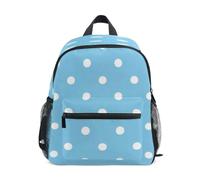 SyXIOP classic kids backpack with name tag Light Blue Polka Dot Y2k