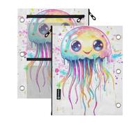 SyXIOP Clear Window 3 Ringing Binder Cute Sweet White Jellyfish
