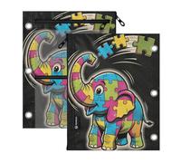 SyXIOP Clear Window 3 Ringing Binder folders Autism Elephants