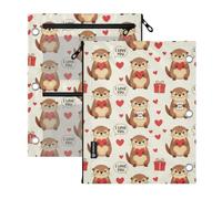 SyXIOP Clear Window 3 Ringing Binder folders Cute Otters with Hearts Love