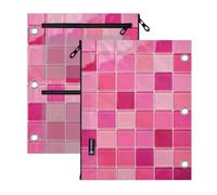 SyXIOP Clear Window 3 Ringing Binder Lovely Pink Glass Block Graphic