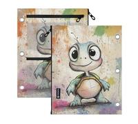 SyXIOP Clear Window 3 Ringing Binder Pocket Cartoon Cute Green Turtle