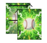 SyXIOP Clear Window 3 Ringing Binder Pocket Epic Lightning Baseball Art