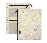 SyXIOP Clear Window 3 Ringing Pencil case Pink Paradise Uncorns