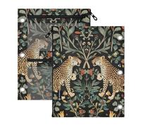 SyXIOP Clear Window 3 Ringing Pencil case William Morris S Design Leopard