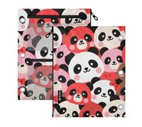 SyXIOP Clear Window 3 Ringing Pencil pouching Cartoon Cute Panda Red