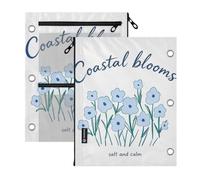 SyXIOP Clear Window 3 Ringing Zipper pouching Coastal Blue Blooms