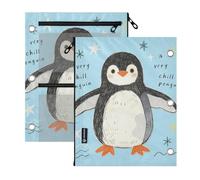 SyXIOP Clear Window 3 Ringing Zipper pouching Little Penguin Art