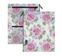 SyXIOP Clear Window 3 Ringing Zipper pouching Retro Ancient Roses Peach