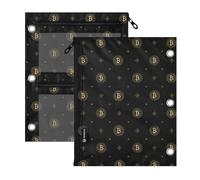 SyXIOP Clear Window Binder 3 Ringing Bitcoin Sign Black