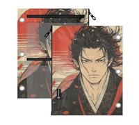SyXIOP Clear Window Binder 3 Ringing Japanese Samurai Red