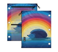 SyXIOP Clear Window Binder 3 Ringing Lazy Ocean Hedgehog Rainbow