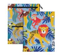 SyXIOP Clear Window Binder 3 Ringing Lion Tigers Monkey