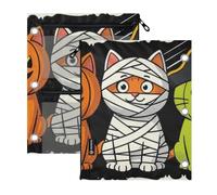 SyXIOP Clear Window Binder Pouches 3 Ringing Funny Halloween Monsters Cats
