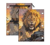 SyXIOP Clear Window inch Binders 3 Ringing Fierce Yellow Lion