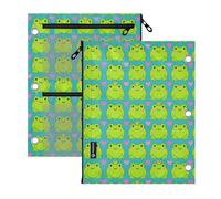 SyXIOP Clear Window Pencil case 3 Cute Green Frogs with Crowns