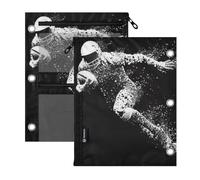 SyXIOP Clear Window Pencil case 3 Ringing American Football Player Particle
