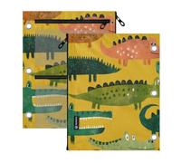 SyXIOP Clear Window Pencil case 3 Ringing Cute Colorful Crocodiles