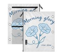 SyXIOP Clear Window Pencil pouching 3 Ringing Morning Glory Artwork