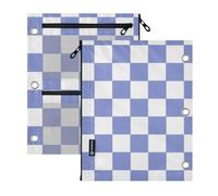 SyXIOP Clear Window Pocket folders for 3 Purple and White American Plaid