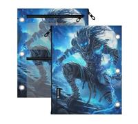 SyXIOP Clear Window Three Ringing Binder Beautiful Blue Fire Dragon