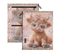 SyXIOP Clear Window Three Ringing Binder Just A Girl Who Loves Cows