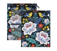 SyXIOP Clear Window Three Ringing Binder William Morris Blue Flower Bird