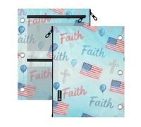 SyXIOP Clear Window Zipper Pencil Pouches 3 Ringing Binder Faith Over Fear
