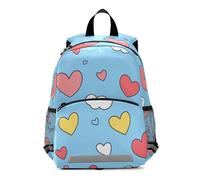 SyXIOP Cloud Heart Valentines Blue kid backpack for school chest strap books bag for 2 year old mochilas para ni?os de 5 a?os