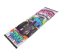 SyXIOP Color Cool monsters Truck Runner Machine Washable Non Slip Kitchen Mat Tassel for Bathroom Laundry Home Decor