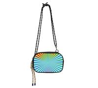 SyXIOP Colored Lines Sling Purse Crossbody Men Beauty with Adjustable Strap Small Handbags Walk the dog